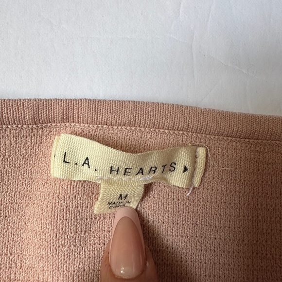 La Hearts Color Block Ribbed Crop Top strapless Women’s Sz Medium - Picture 3 of 7